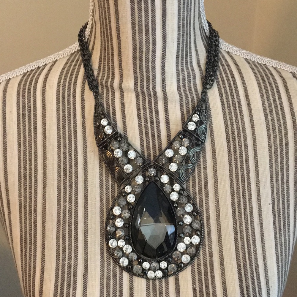 Large Statement Piece Gem Necklace - image 1